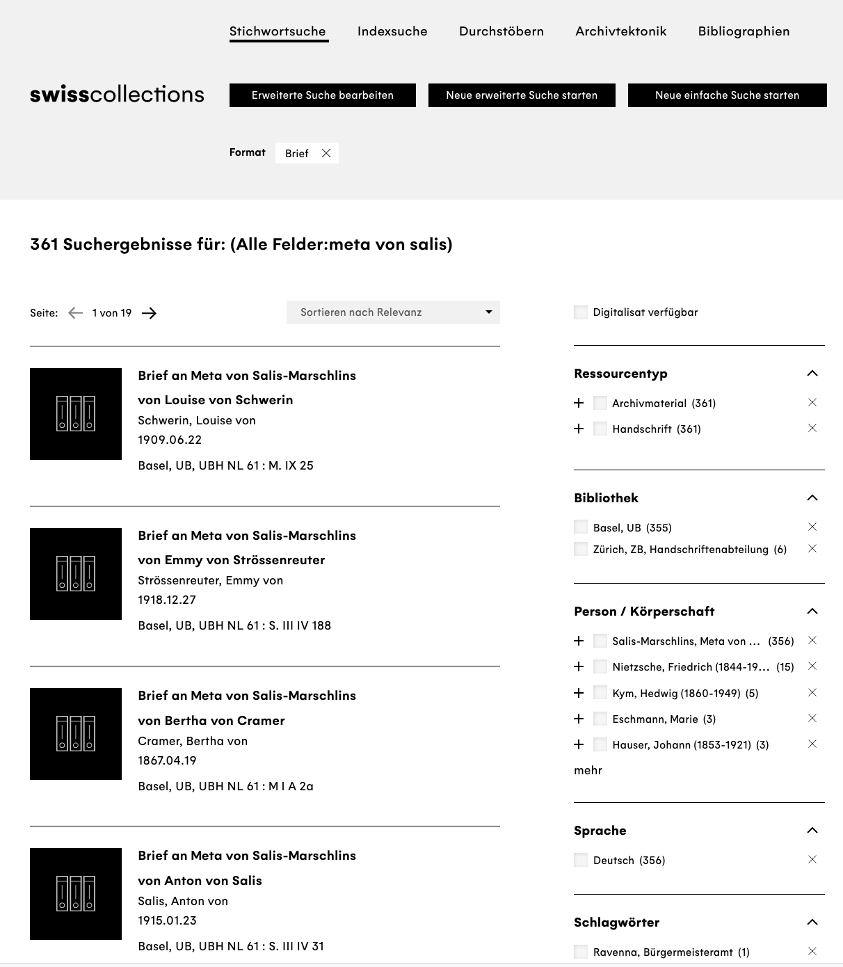 Search results for “Meta von Salis” + “Brief”
